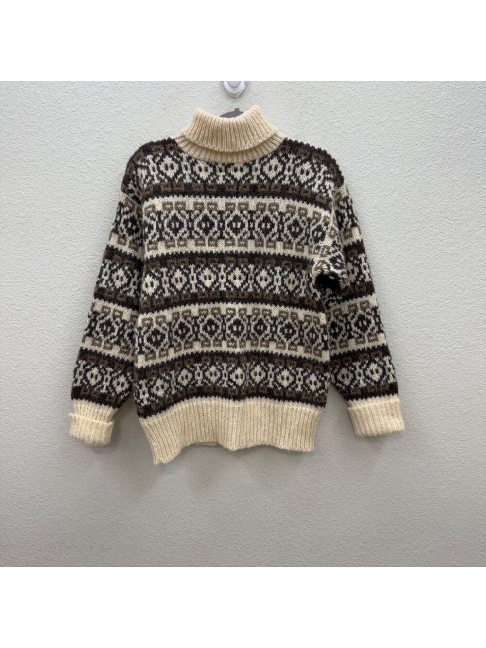 Runox Scandinavian Denmark Pure New Wool Knit Turtleneck Jumper Sweater Pullover